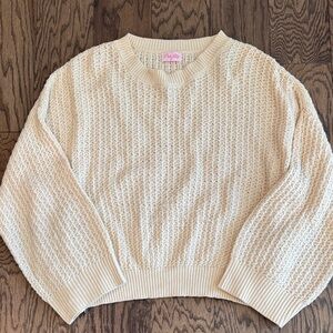 Pink Lily Textured Cream Sweater size small *